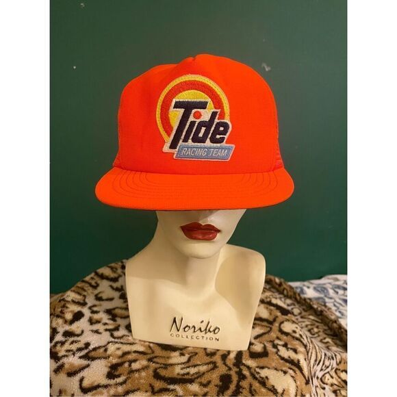 Vintage Tide Racing Hat NASCAR SnapBack Trucker Cap Neon Orange USA - Picture 1 of 8